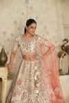 Cream Colour Silk With Embroidery Work Lahenga With Blouse Dupatta Suppliers In India KF 2111